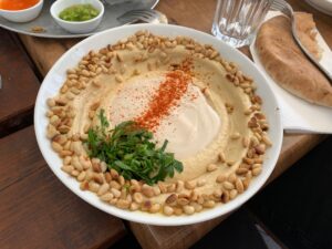 A bowl of hummus