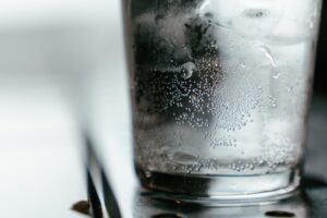 Sparkling water in a glass