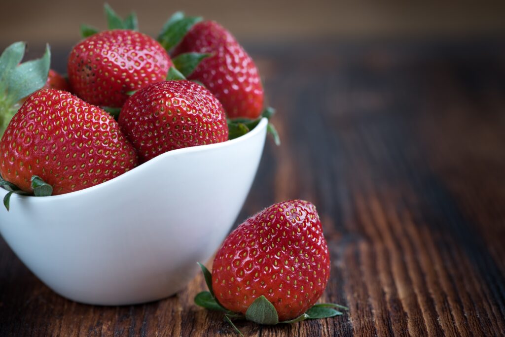 strawberries in a bowl

