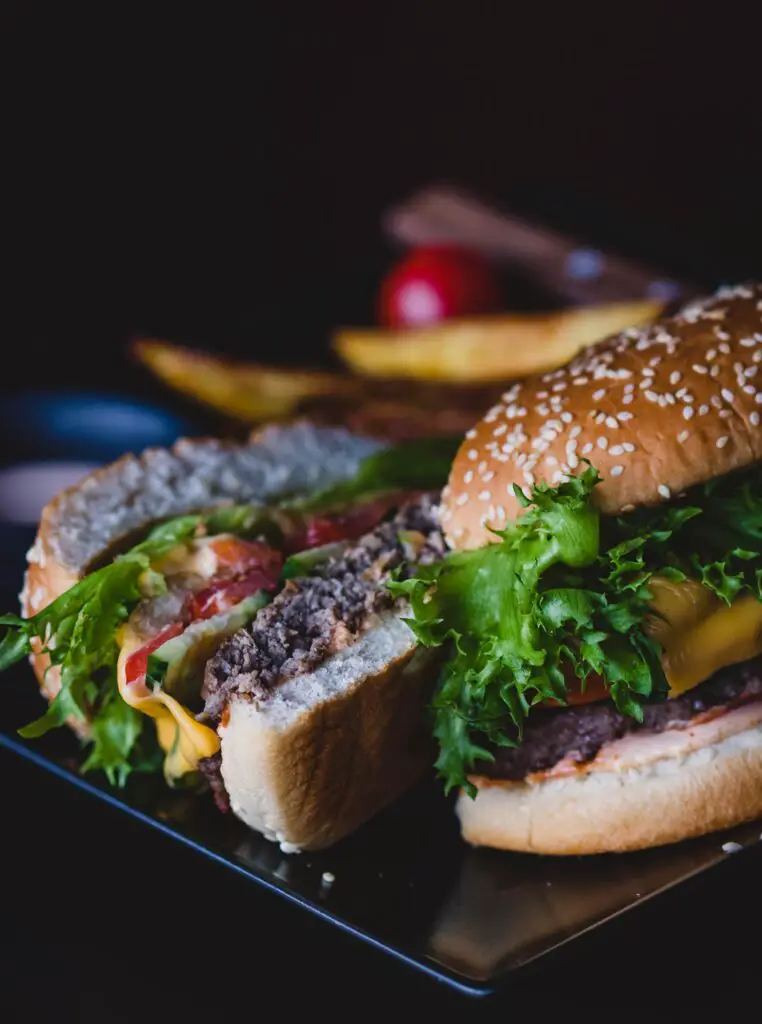 burger cut in half